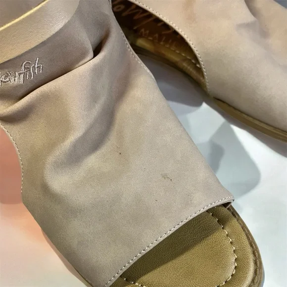 Blowfish Malibu Women's Balla Sandal Faux Suede Nude Blush 9.5 Slouch Zip - Picture 9 of 9